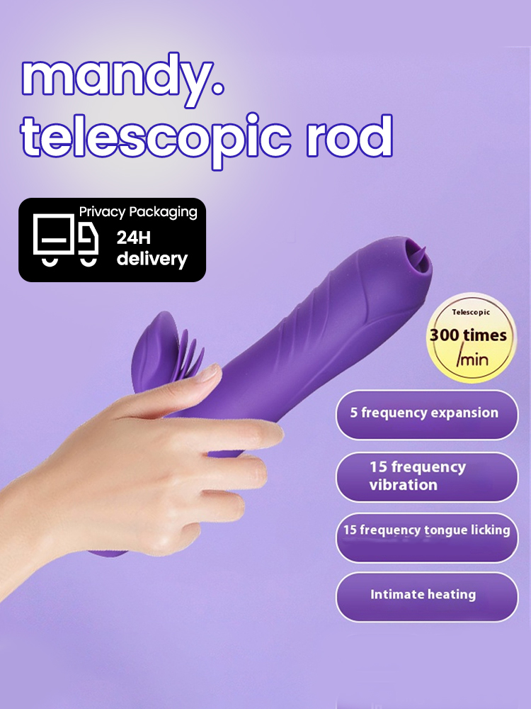 Rechargeable Thrusting Dildo Vibrator - G Spot & Clitoral Stimulator - Purple