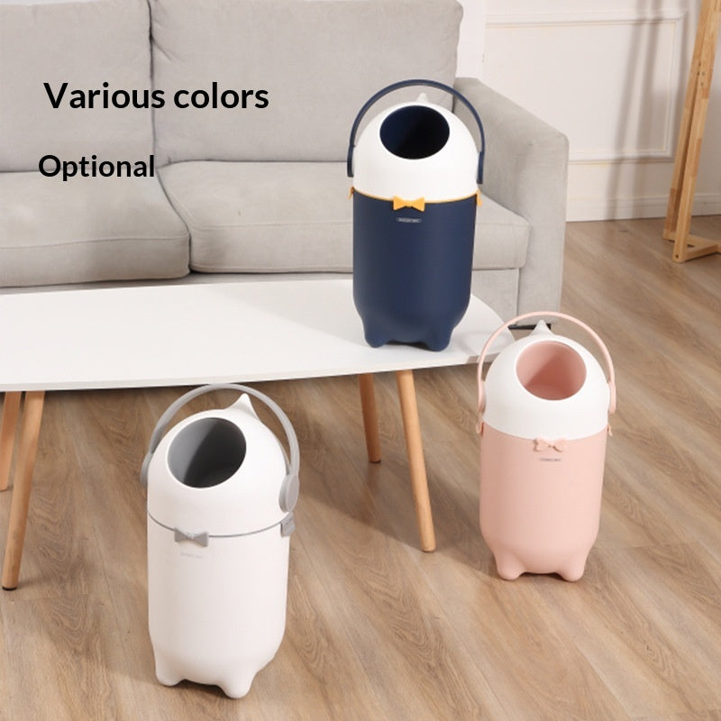 Baby-Sealed Plastic Trash Can - 12L Odor-Proof Baby Waste Bin, White