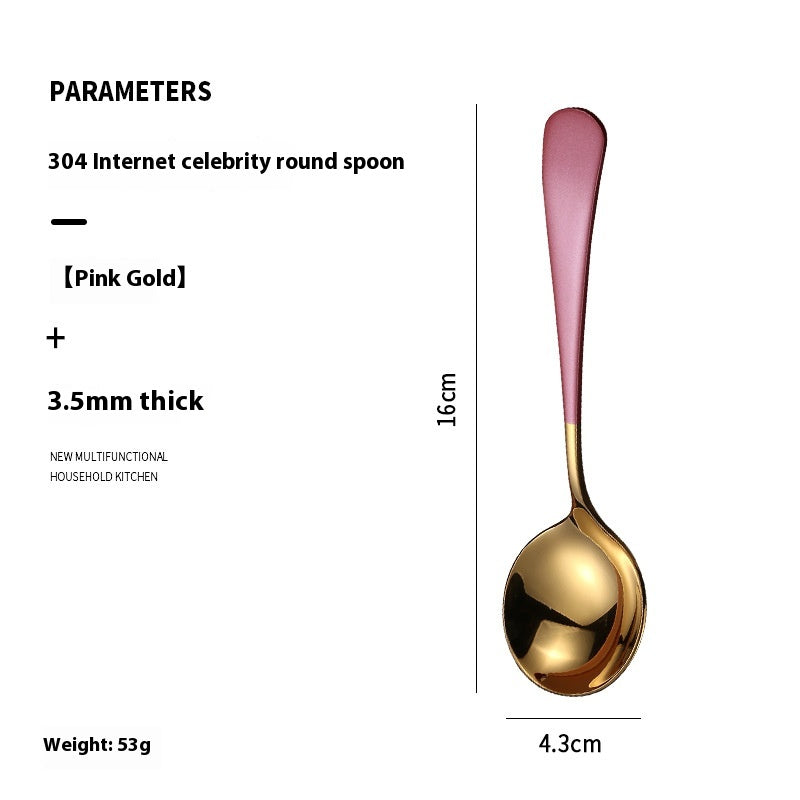 Stainless Steel Household Spoon 3.5mm Thickened Modern Kitchen Utensil