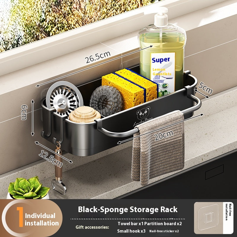 Wall-Mounted Kitchen Sink Storage Shelf Multi-Purpose Organizer