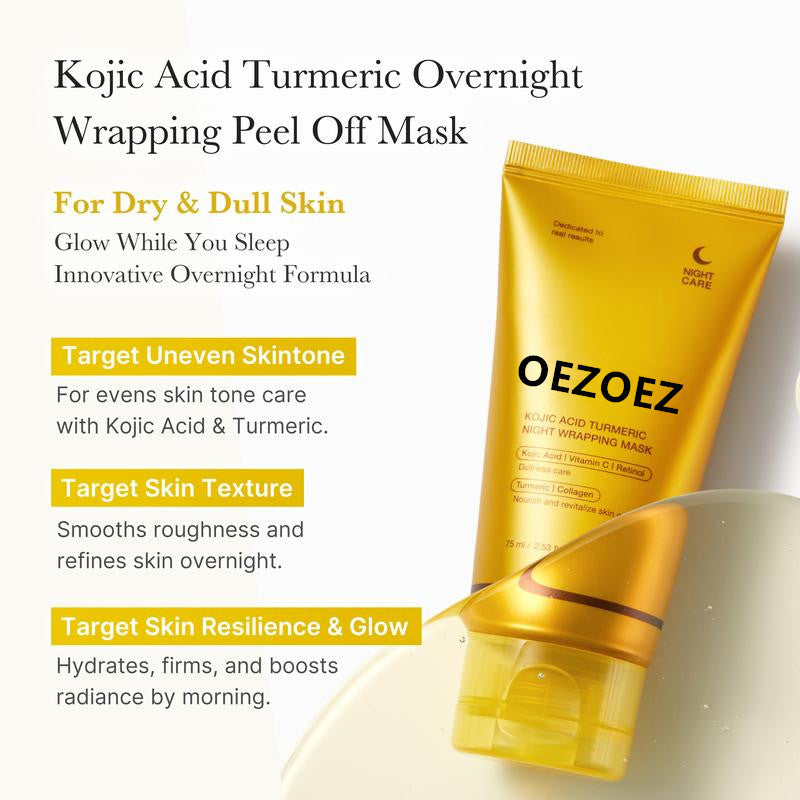 Turmeric Hydrating Night Facial Mask with Brush - Moisturizing Skin Care 30ml