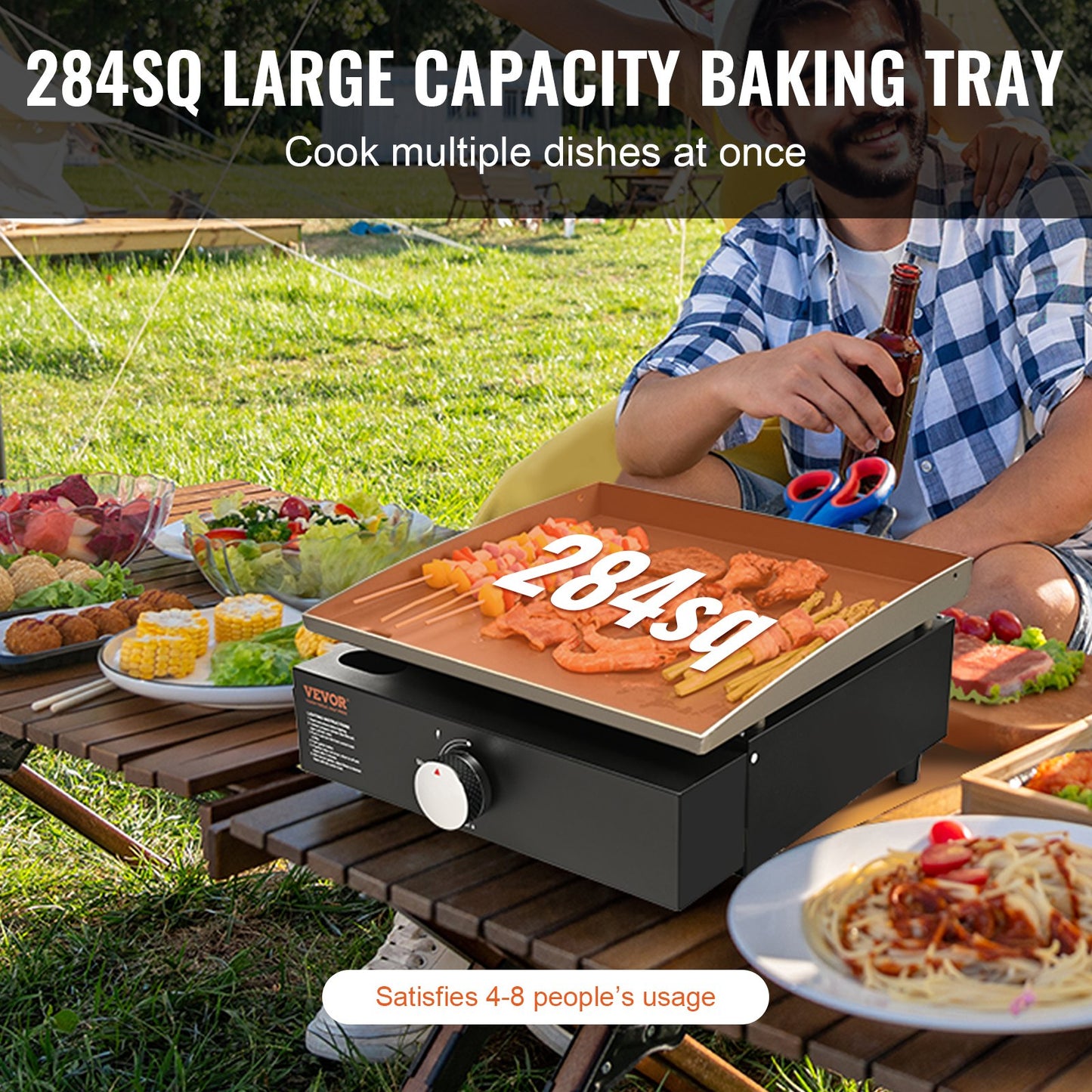 Heavy Duty Commercial Gas Griddle - 16.9" Flat Top Grill