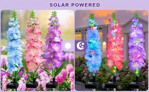 Solar Powered Color-Changing Hyacinth Flower Light - 4PCS, 8PCS