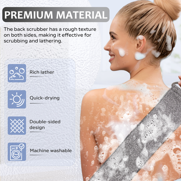 Bamboo Fiber Exfoliating Body Scrubber Towel - Beige
