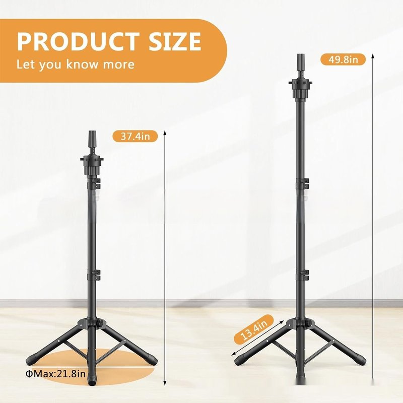 Mini Head Model Stand - Mannequin Head Stand for Teaching, Black