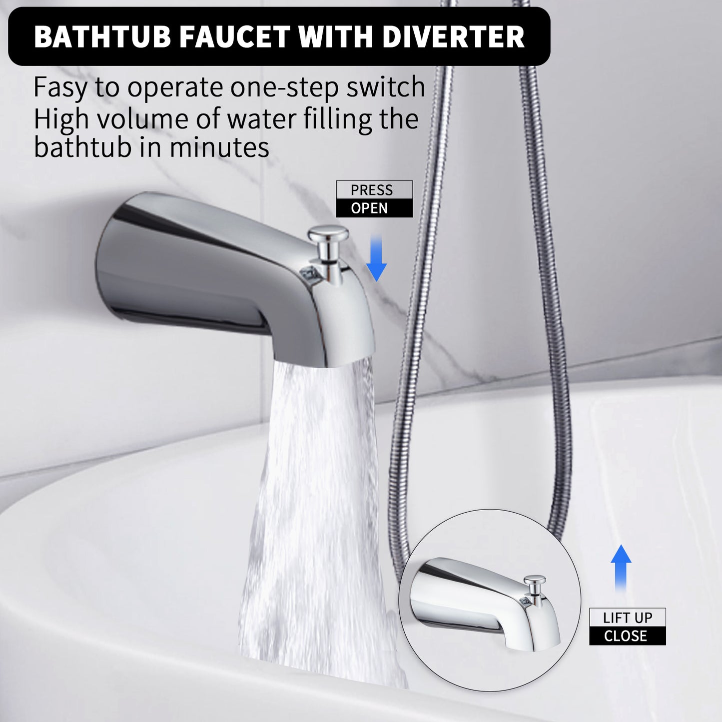Tool-Free Shower Combo with 7 Spray Settings - Chrome