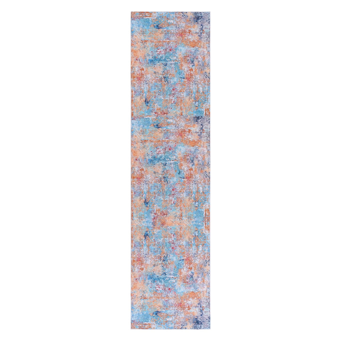 MAVAL Multi Washable Rug 2'6'' X 10' Runner Multi,