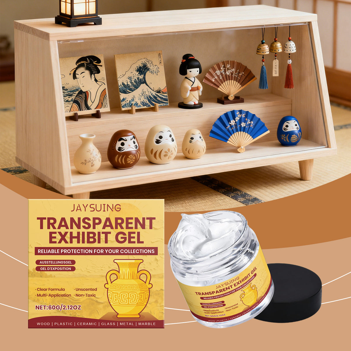 Transparent Display Gel 60g for Exhibition and Surface Protection