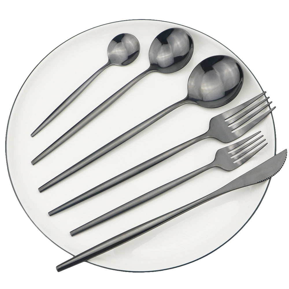 Stainless Steel Cutlery Set - Steak Knife, Fork & Spoon - Multiple Finishes