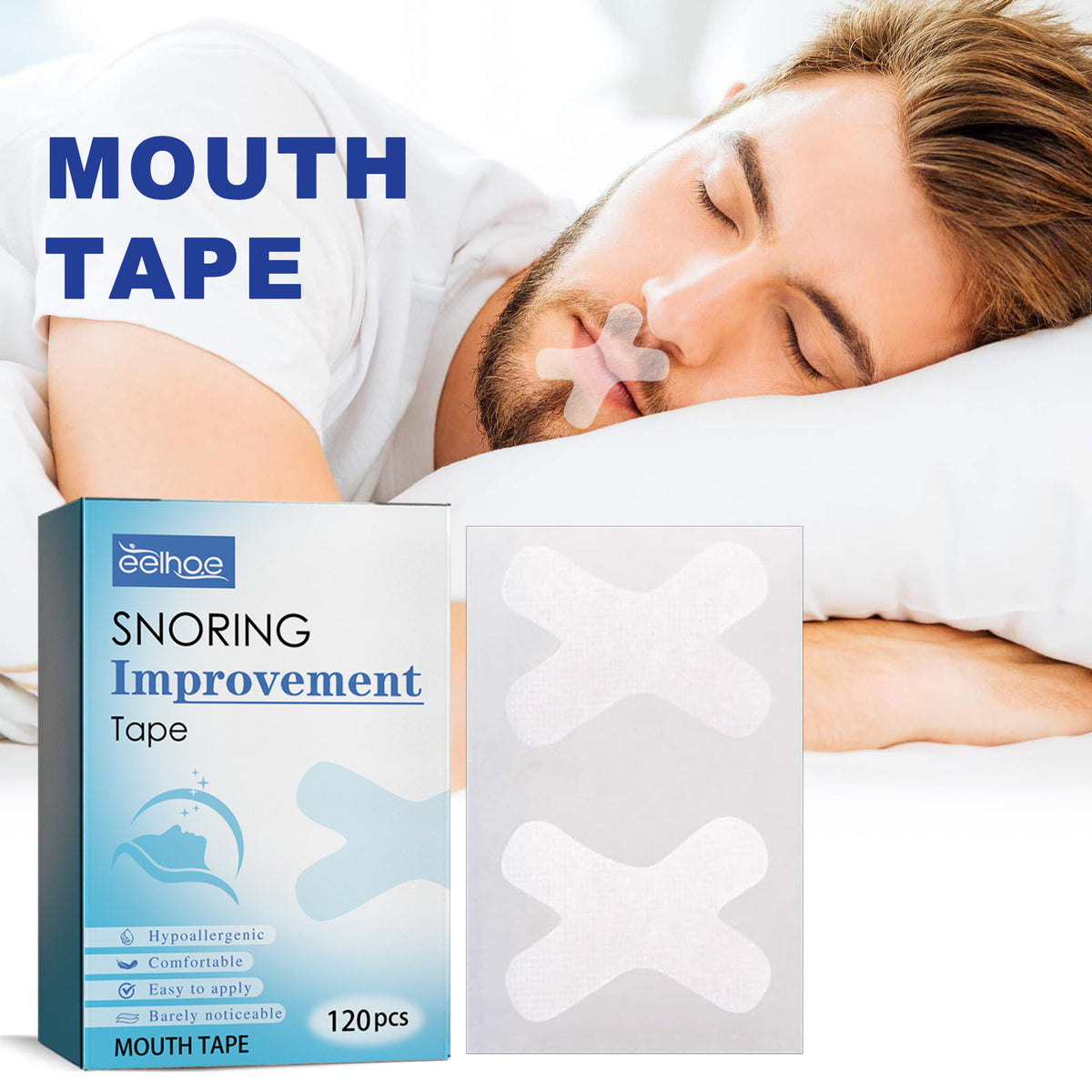 Anti-Snoring Mouth Tape 120pcs Non-woven Fabric Sealing Paste