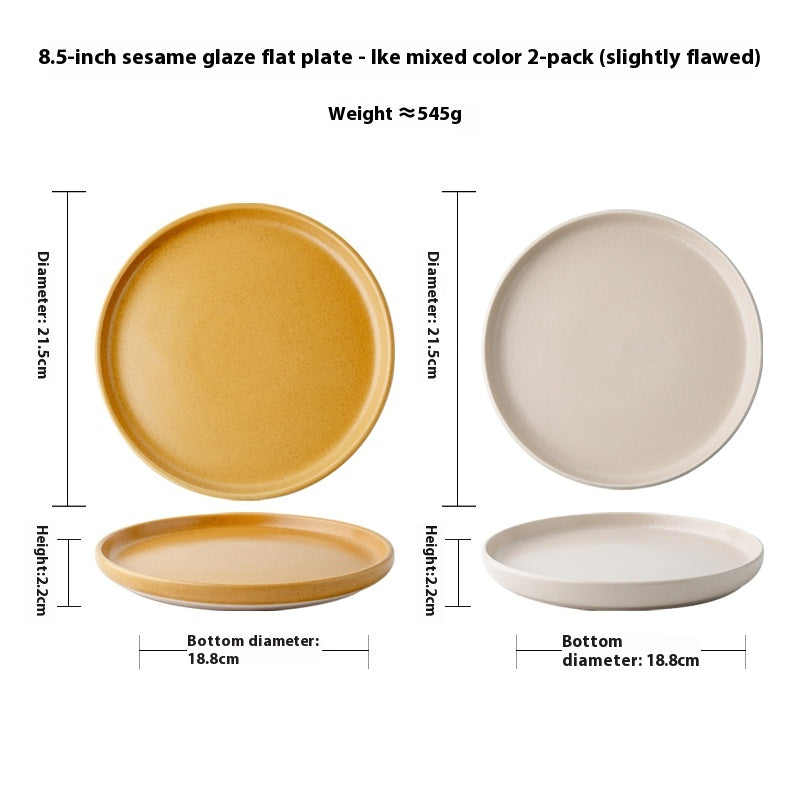 Solid Color Nordic Style Ceramic Plate – 8.5 Inch Dinnerware Set, Kitchen & Dining