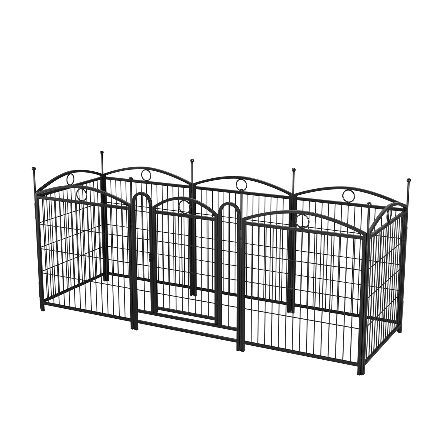 Indoor Outdoor 32 Inch Metal Dog Playpen with Doors - Heavy Duty Pet Fence