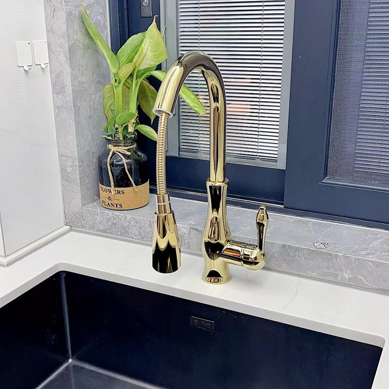 Copper Pull-Out Kitchen Faucet - Retro Classic Style, Multiple Finishes