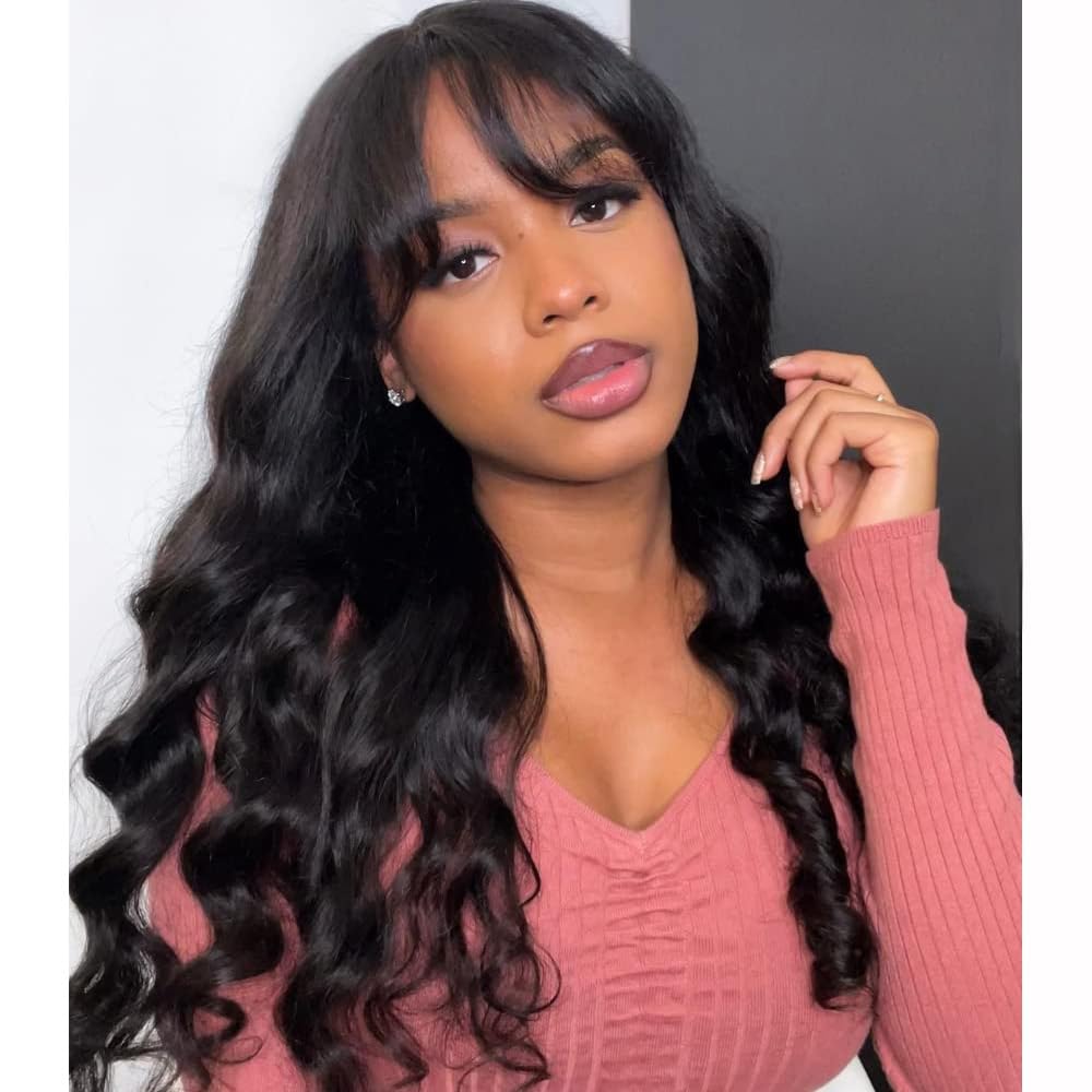 Full Machine Made Body Wave Human Hair Wig - Natural Color, Multiple Lengths