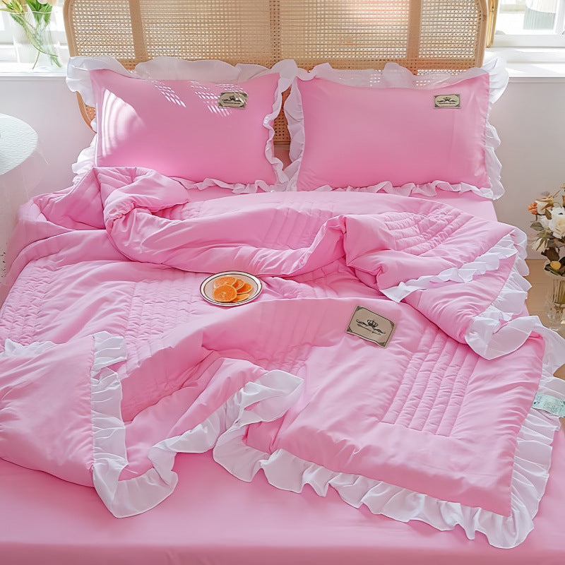 Korean Style Cotton Summer Blanket - Washed Cotton Bedding 200x230cm