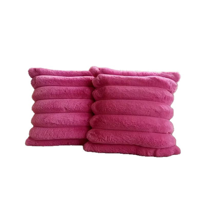 Large Plush Pillowcase Solid Color Cushion Cover Sofa Decor 45x45cm