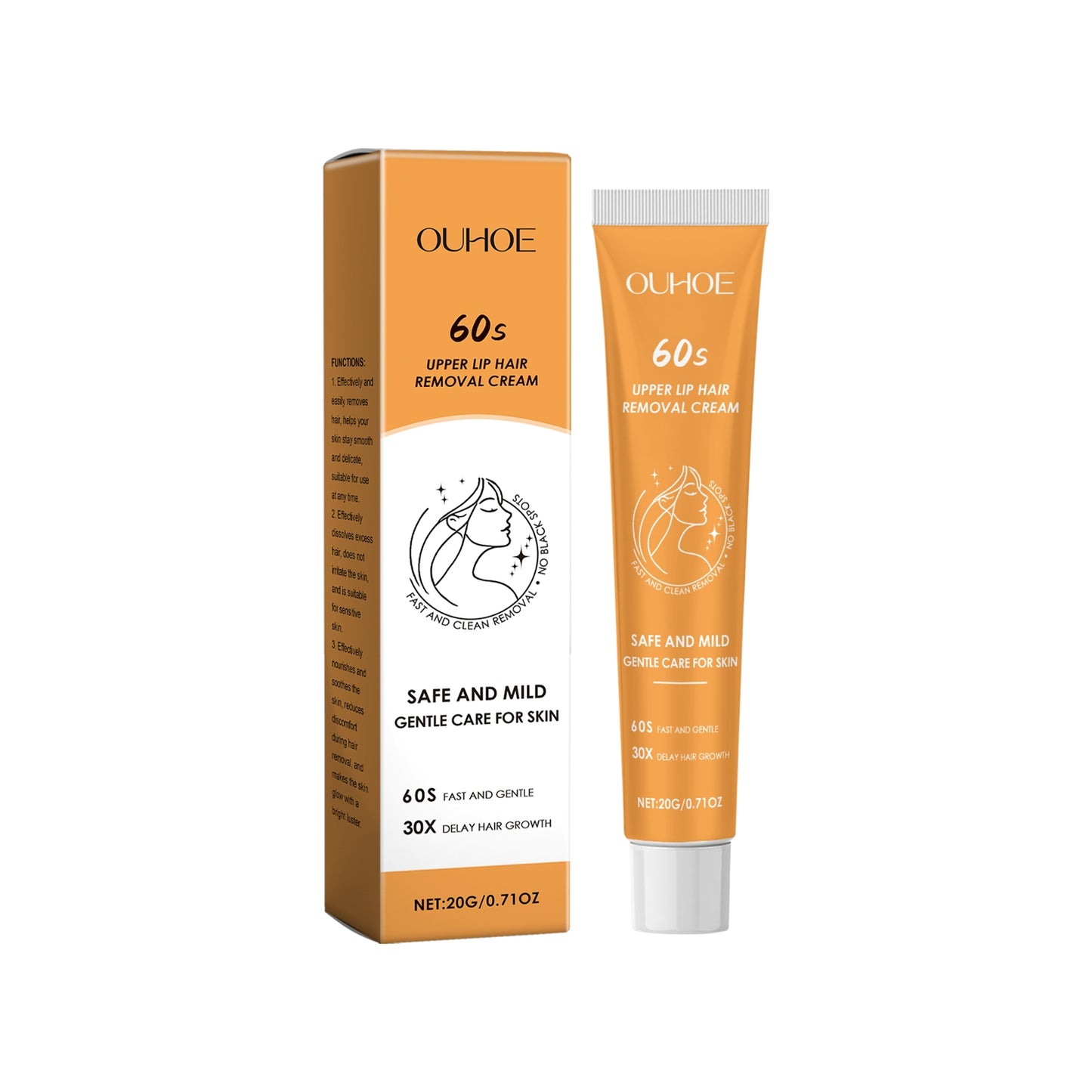 Hair Removal Cream 20g - Gentle Skin Care for Body Hair Removal