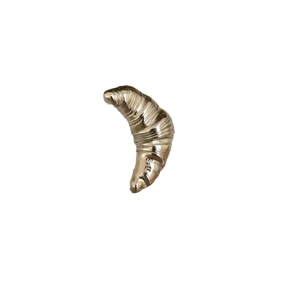Elegant Croissant Brooch Pin - Silver or Gold Niche Jewelry Accessory