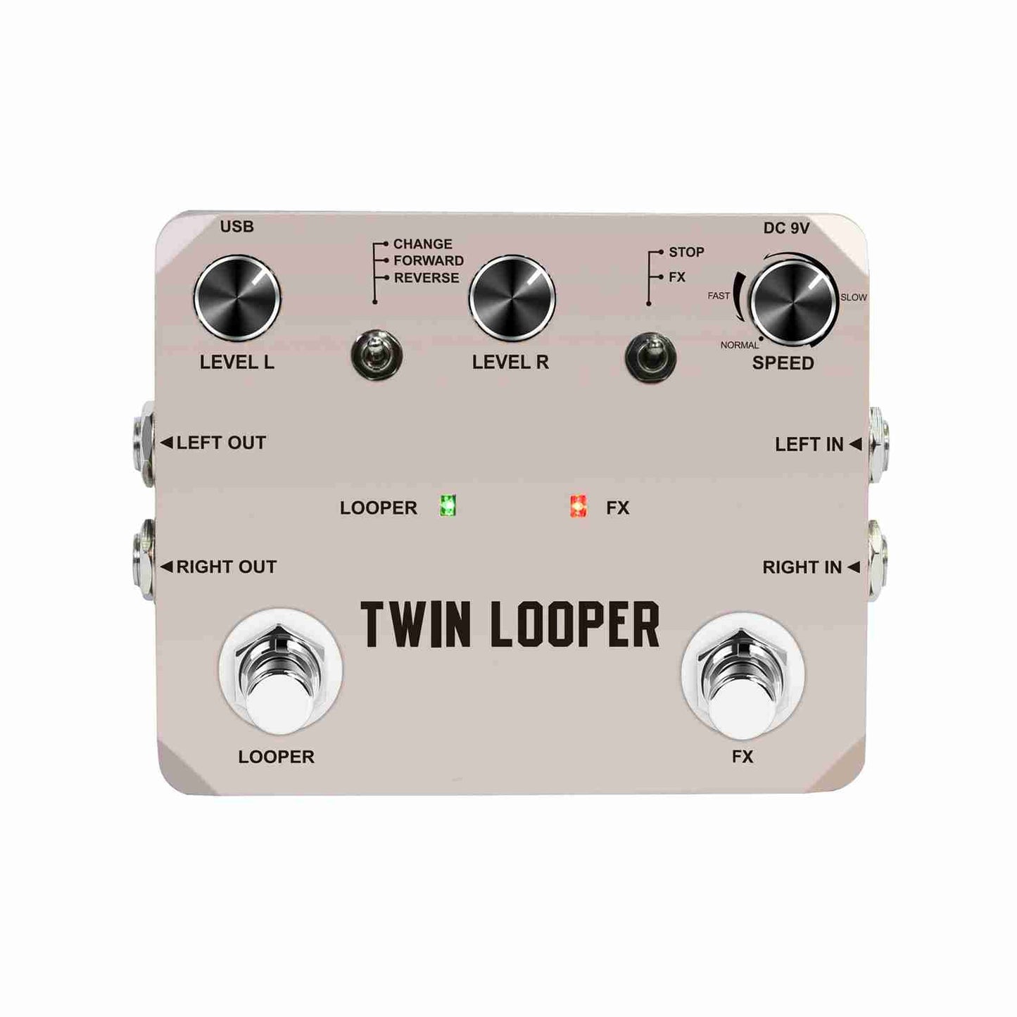 Guitar Looper Pedal With 2 Footswitch 11 Playback Types 10-Minute
