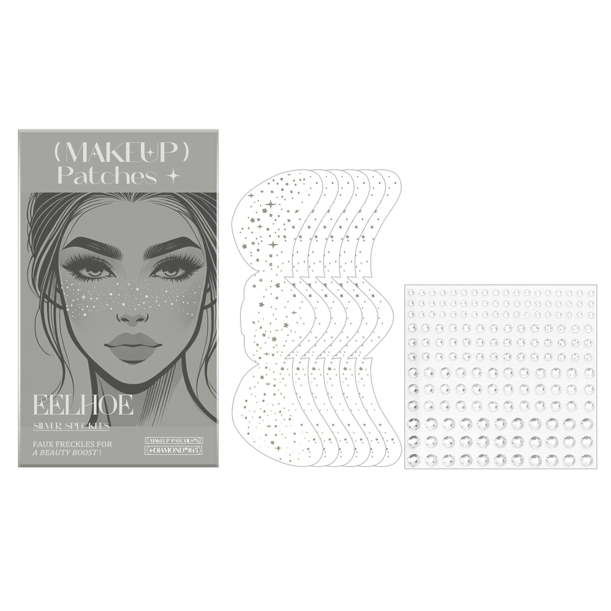 Freckles Tattoo Stickers Set with Glitter Dots - 6 or 165 Pieces