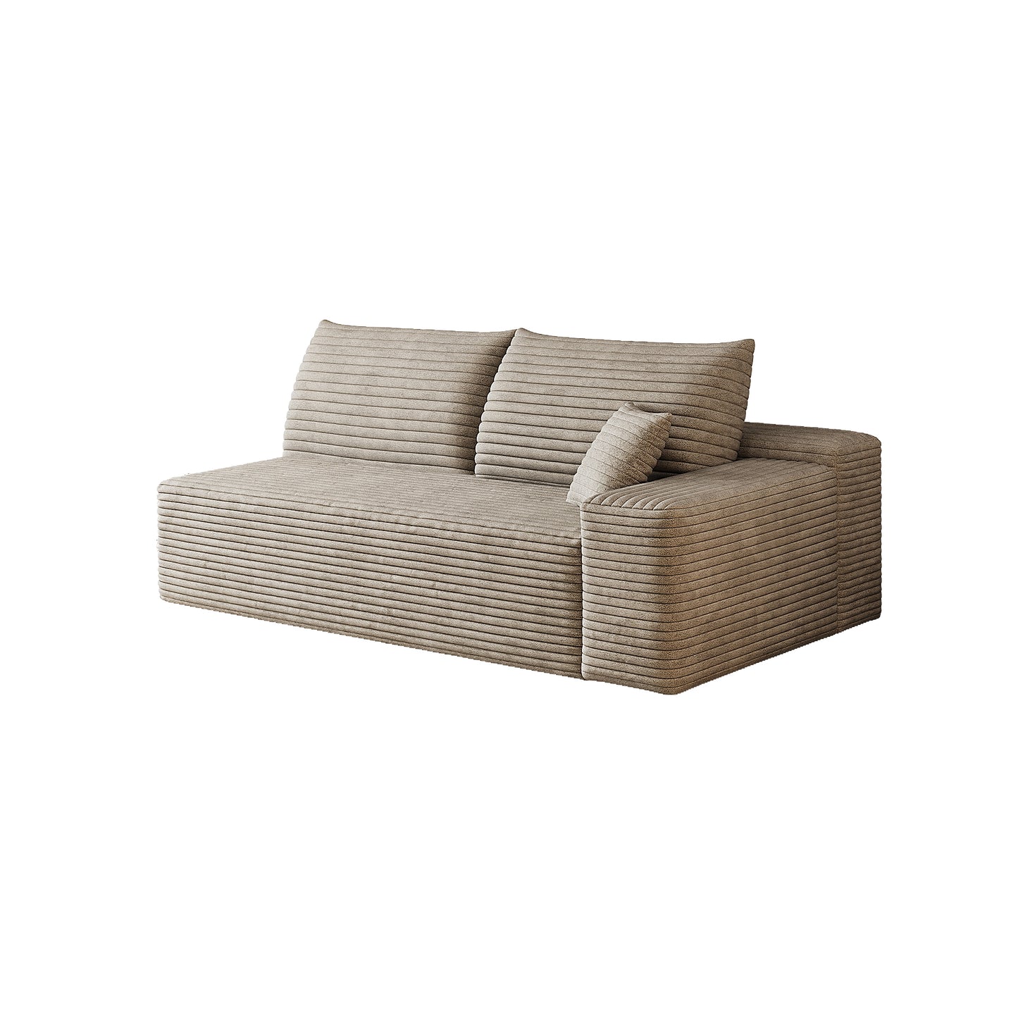 Camel Corduroy 3-Seater Sofa - Right Facing