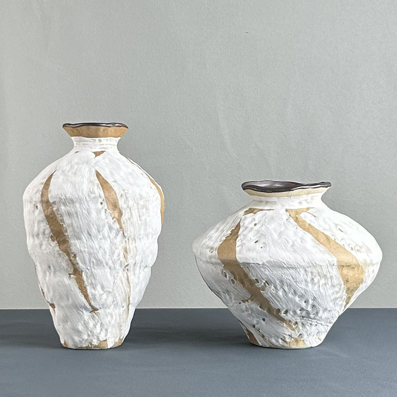 Ceramic Vase Decoration - Short & Tall Wabi Sabi Style Glazed Stoneware