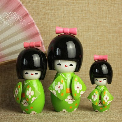 Japanese-Style Kimono Doll for Sushi Restaurant Decor - Handmade Wooden Figurine