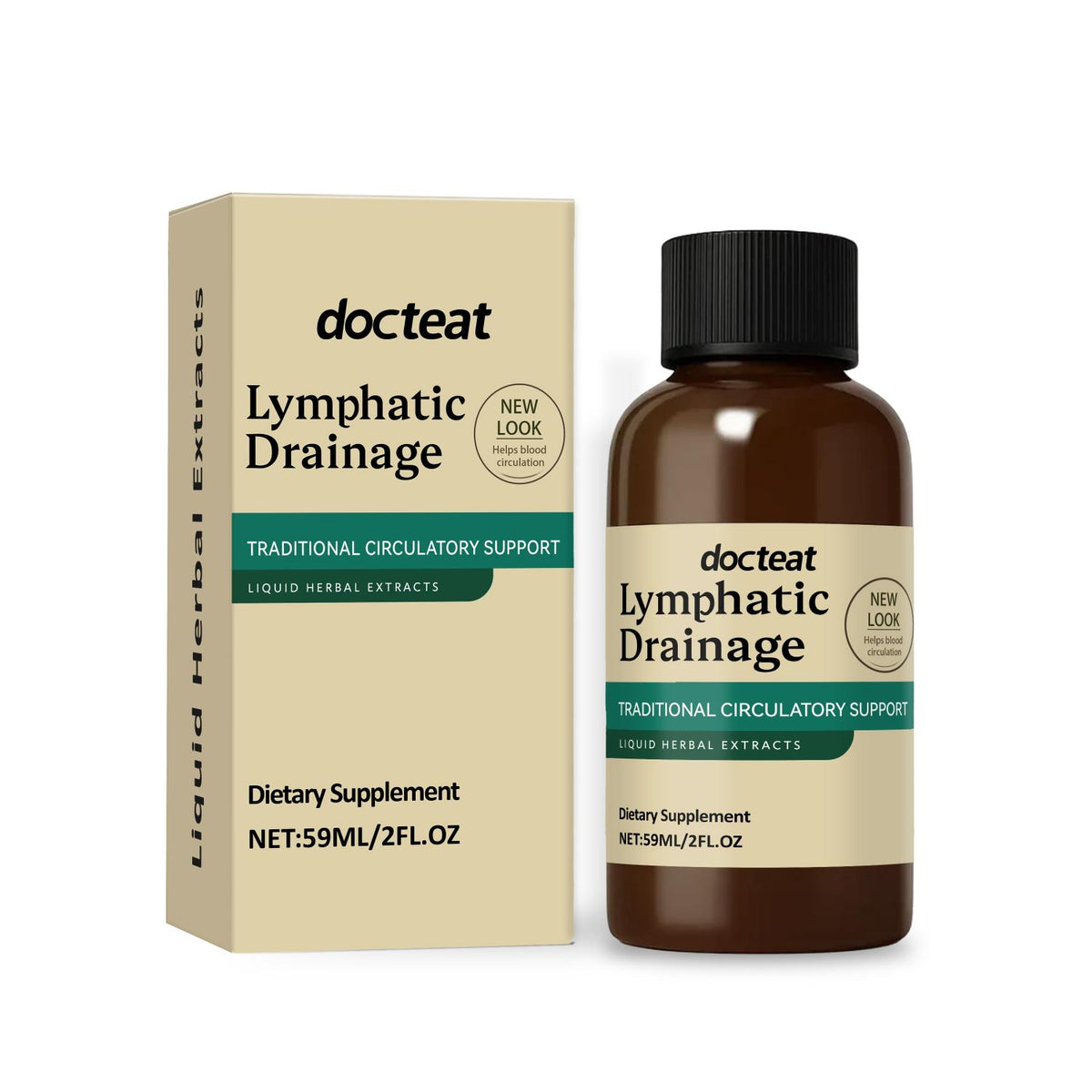 Lymphatic Drainage Support Liquid Drops - Herbal Extract, 2 FL OZ