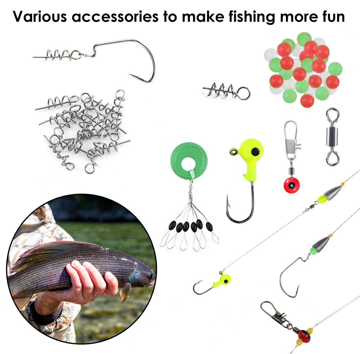 188-Piece Fishing Accessory Kit with Tackle Box