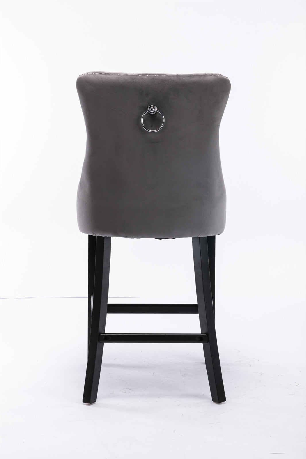 Contemporary Velvet Bar Stools Set of 2 - Gray