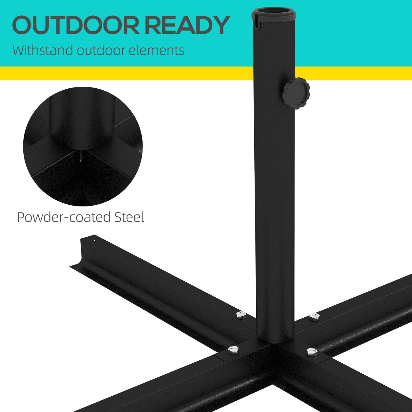 Outdoor Umbrella Stand for Small & Large Market Umbrellas - Black