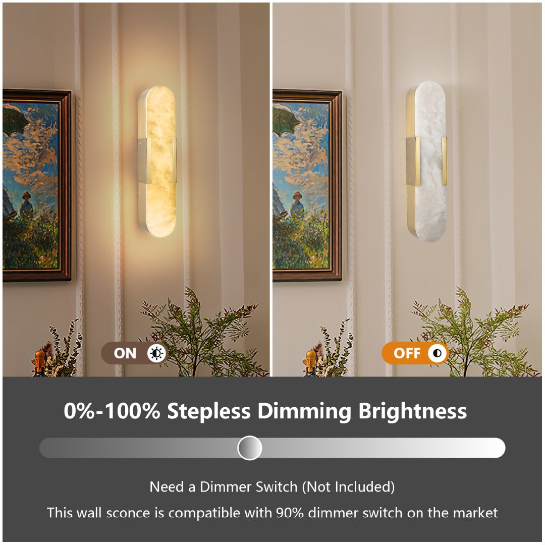 Natural Marble Wall Sconce Set - Modern Gold Lighting for Home