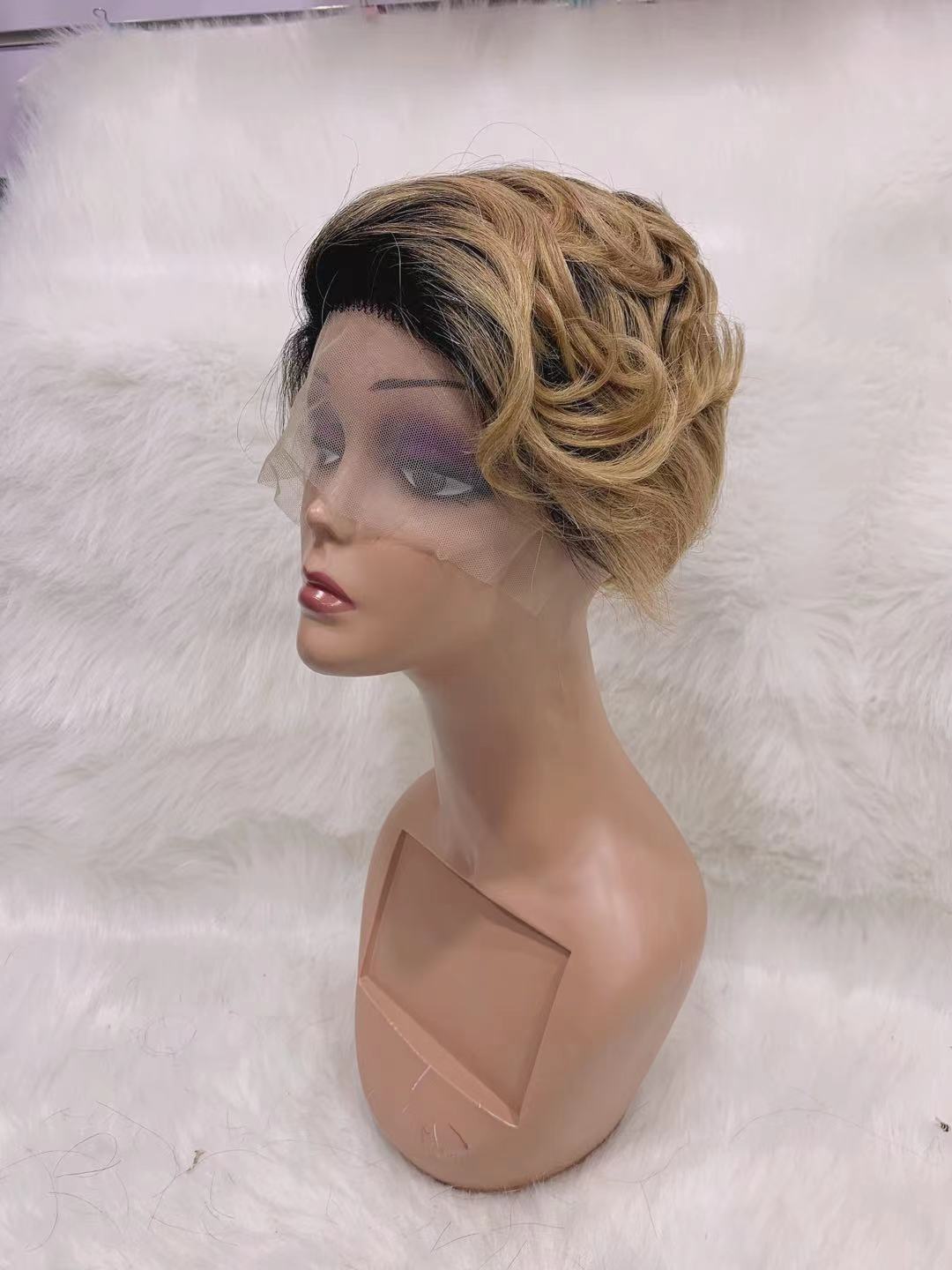T-Shaped Bob Wig Human Hair - Heat Dyeable