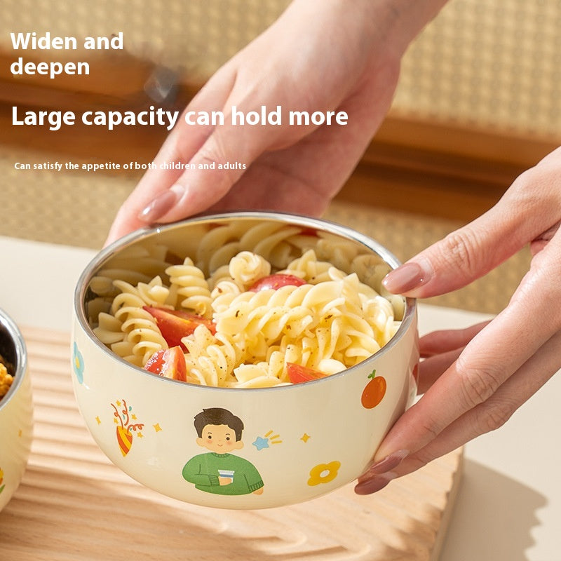 Children's Cartoon Stainless Steel Rice Bowl - Kids Dinnerware