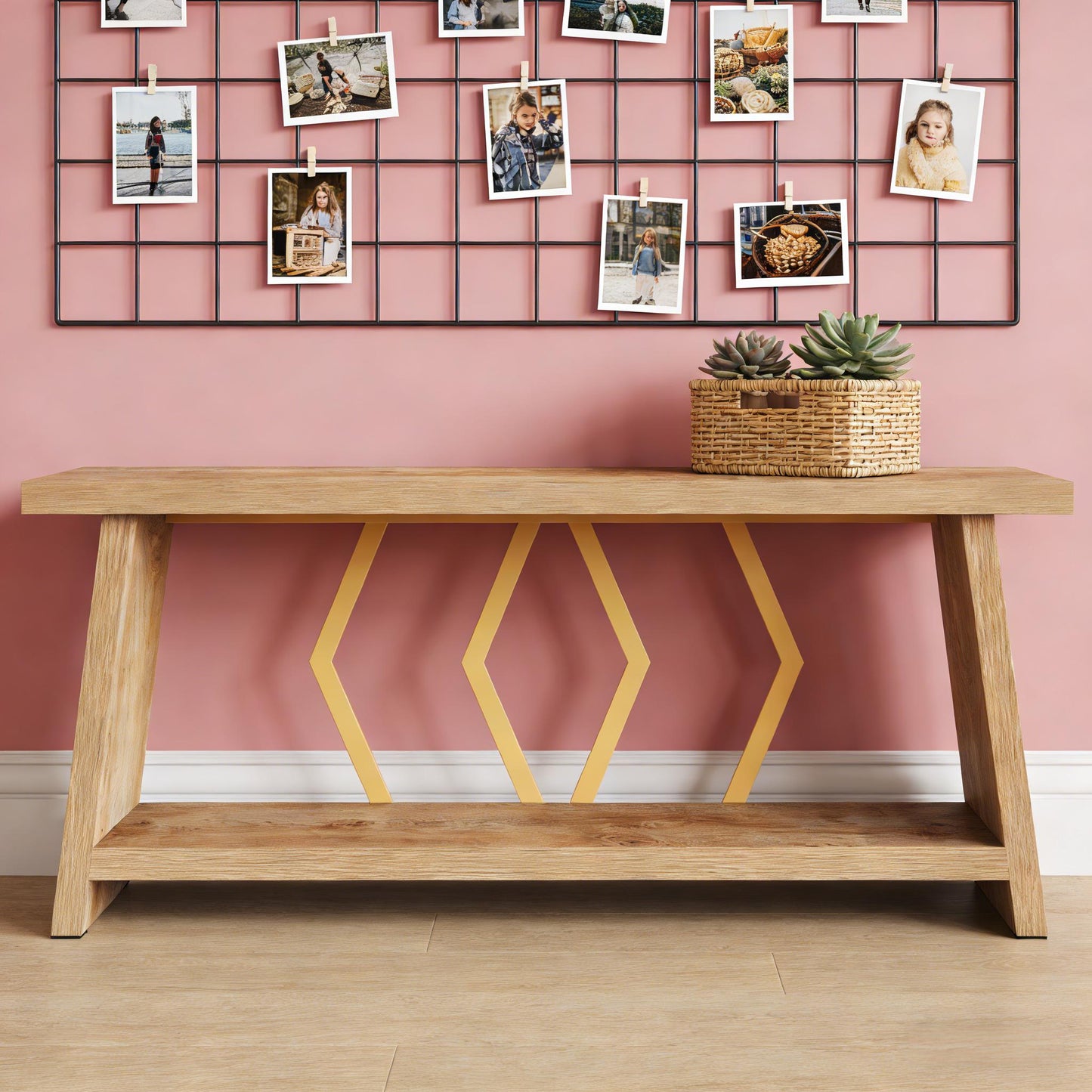 Sofa Console Table - 70.86 Inch Storage Entryway Table