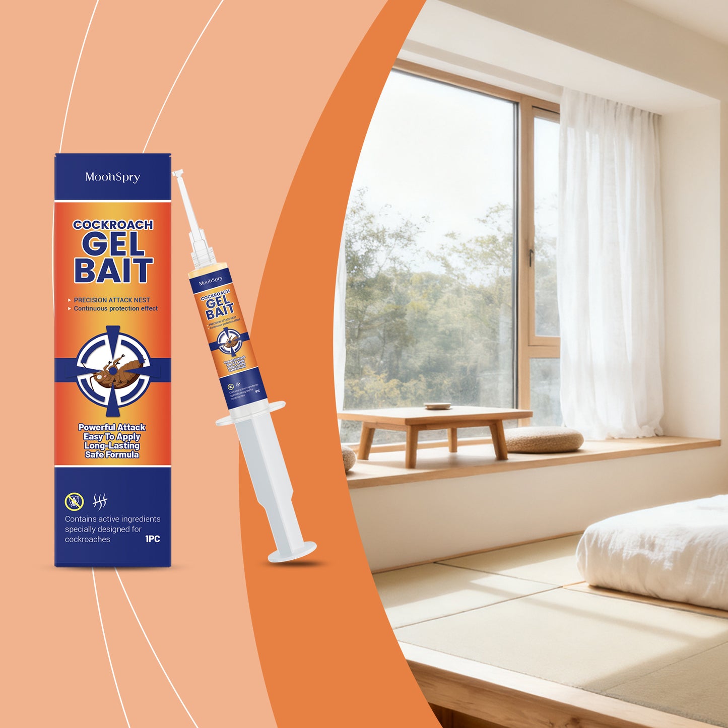 Cockroach Gel Bait - Pest Control Trap for Kitchen and Home Use