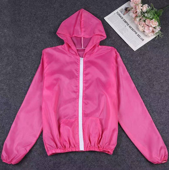 Ice Silk Sunscreen Clothing - Sun Protection Wear for All Sizes - Pink