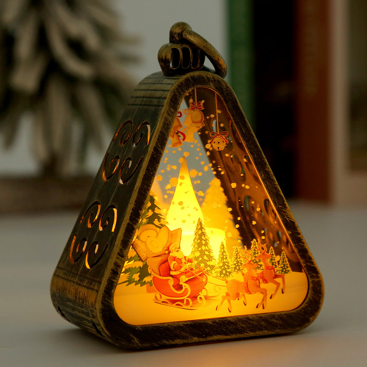 Retro Electric Candle Lamp Christmas Decorations Luminous Ornaments