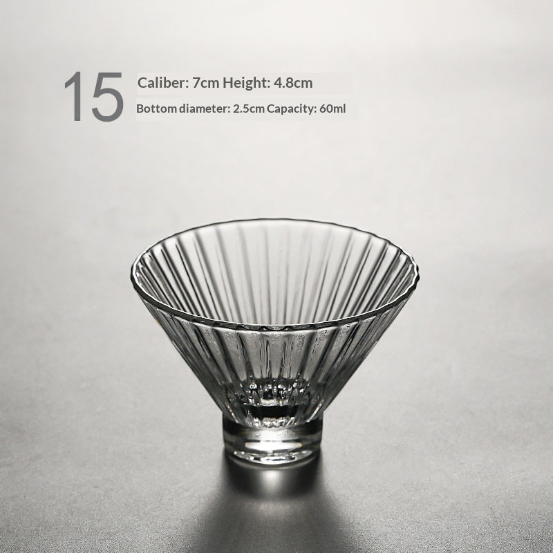 Tea-Boiling Glass Teacup with Kung Fu Style, Small Transparent Drinking Cup