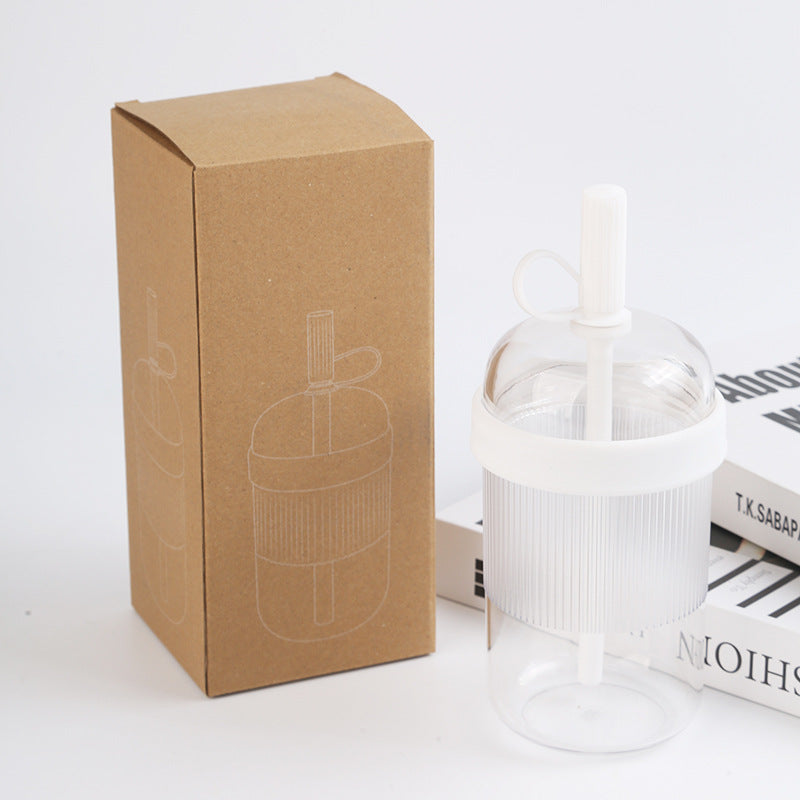 Large-Capacity Water Bottle with Straw - 540ml, Multiple Colors