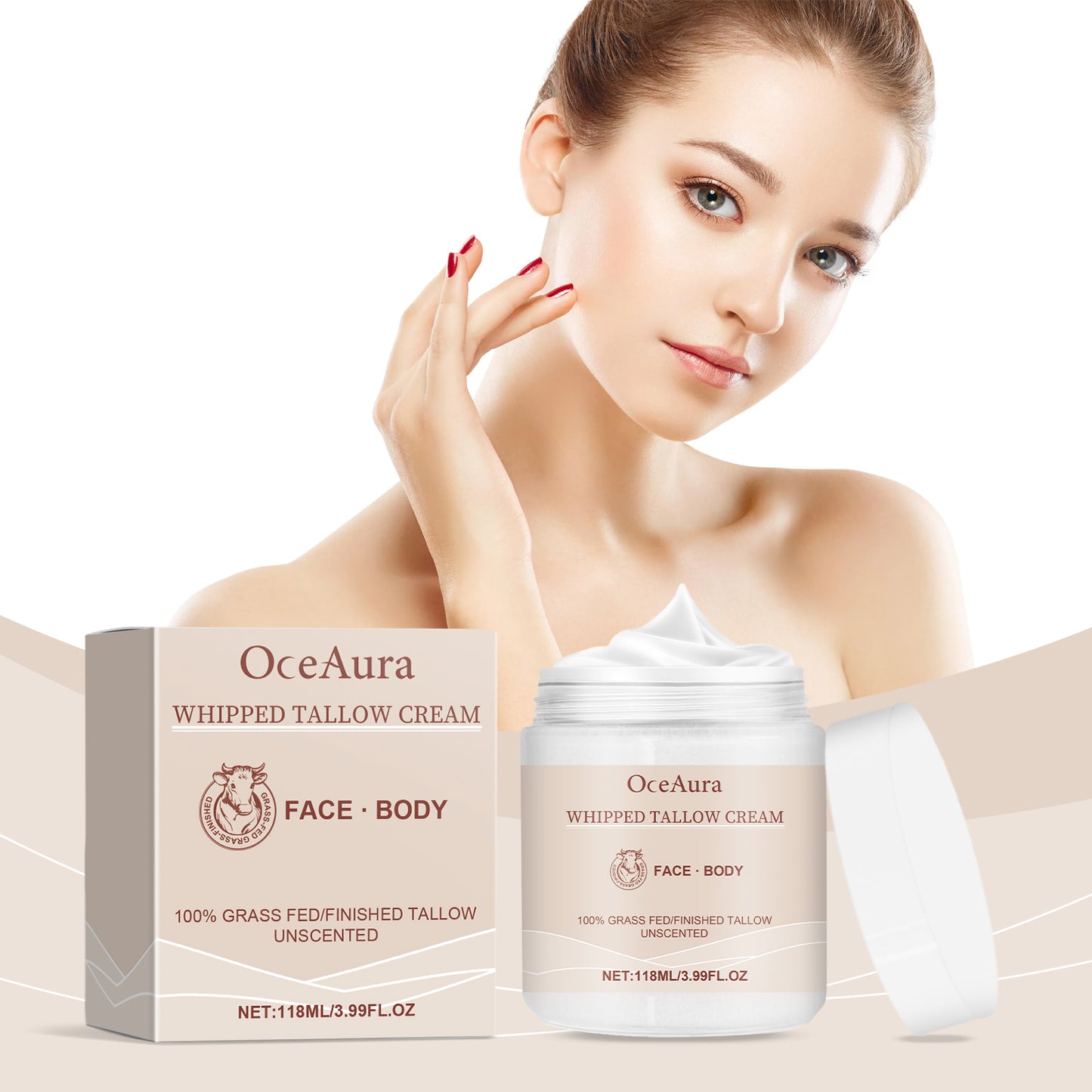 Natural Tallow Face Cream - Deep Hydrating & Repairing Moisturizer - 118ml