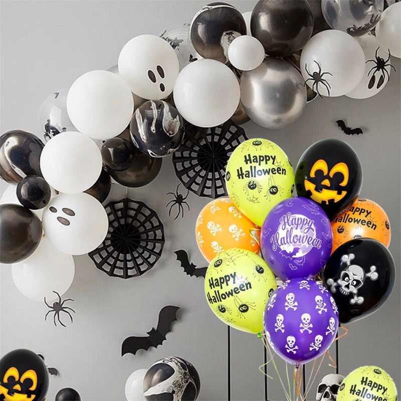 Halloween Balloon Set - 35 Latex Decorative Balloons with Ribbons