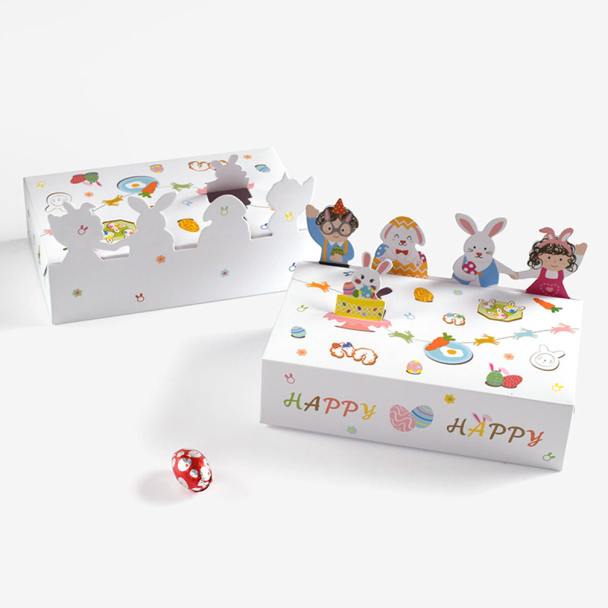 Cartoon Rabbit Paper Treat Boxes - 10 Pack