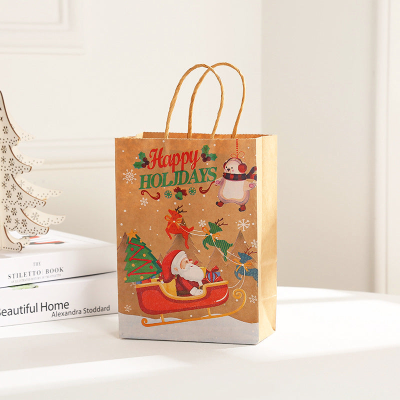Christmas Gift Paper Bag - Festive Kraft Paper Gift Bag for Holiday Decor