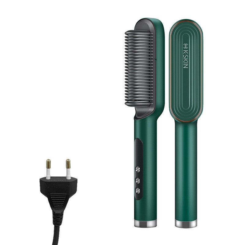 Negative Ion Hair Straightening Comb & Curling Iron - Multi-Function Hair Styling Tool