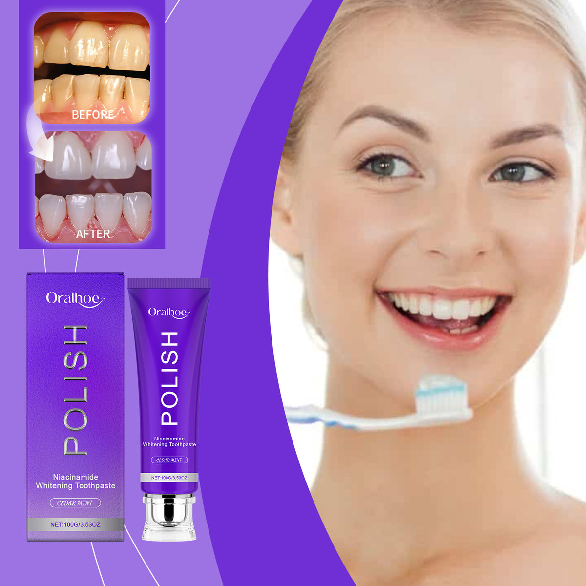 Bright White Fresh Breath Toothpaste 100g - Oral Care for Clean & Fresh Teeth