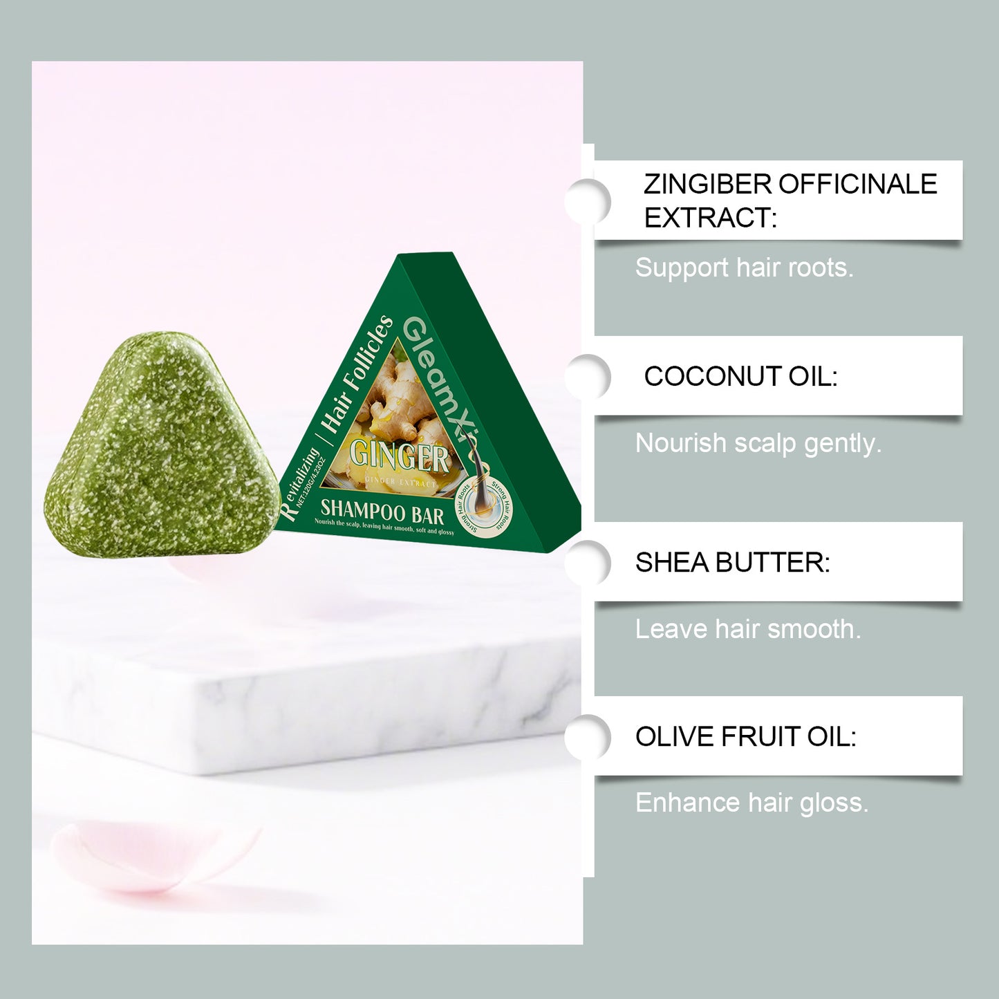 Ginger Nourishing Shampoo Bar 120g for Hair Care Natural Soap
