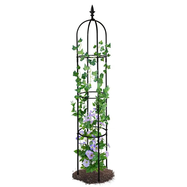 6.2ft Garden Obelisk Trellis for Climbing Plants, Vines & Flowers - Black