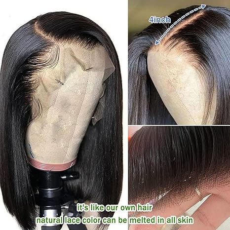 13x4 Lace Front Bob Wig - 150% Density Straight Human Hair