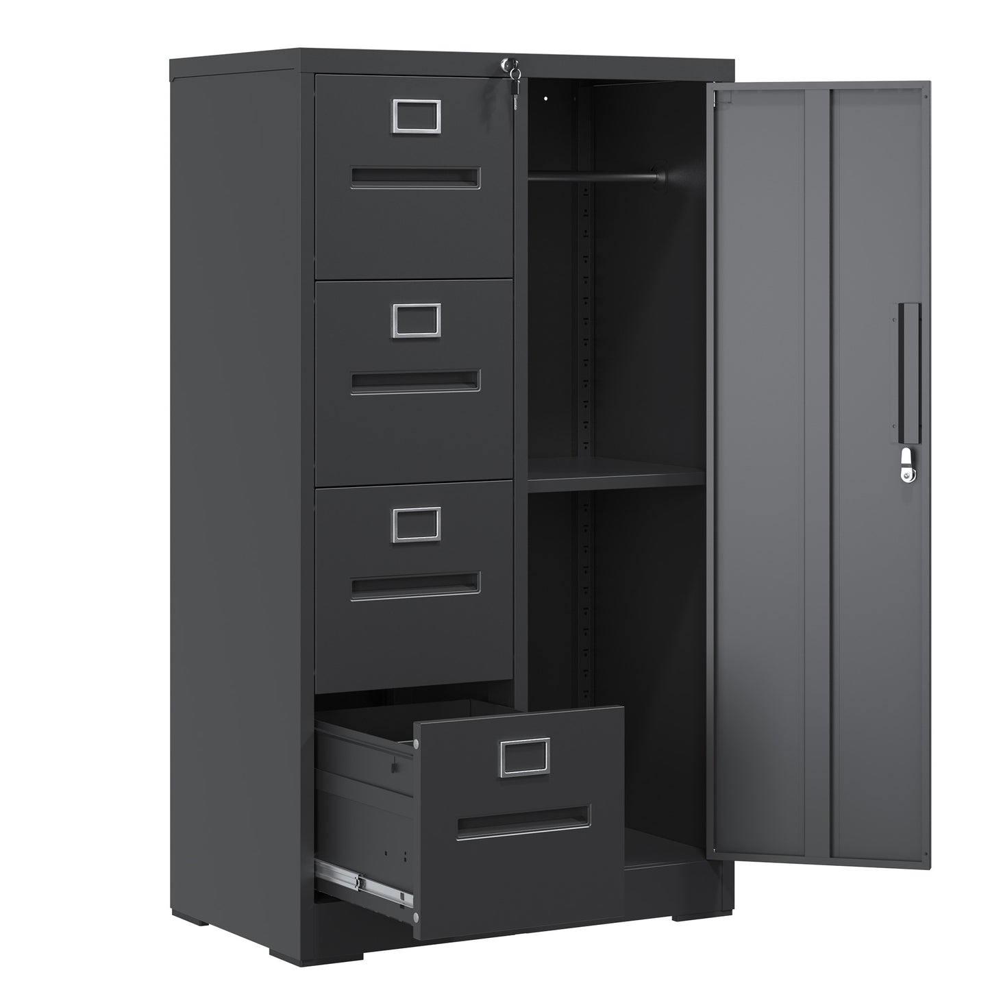 Metal Storage Vertical Filing Cabinet With Lock, Steel File Locker 4